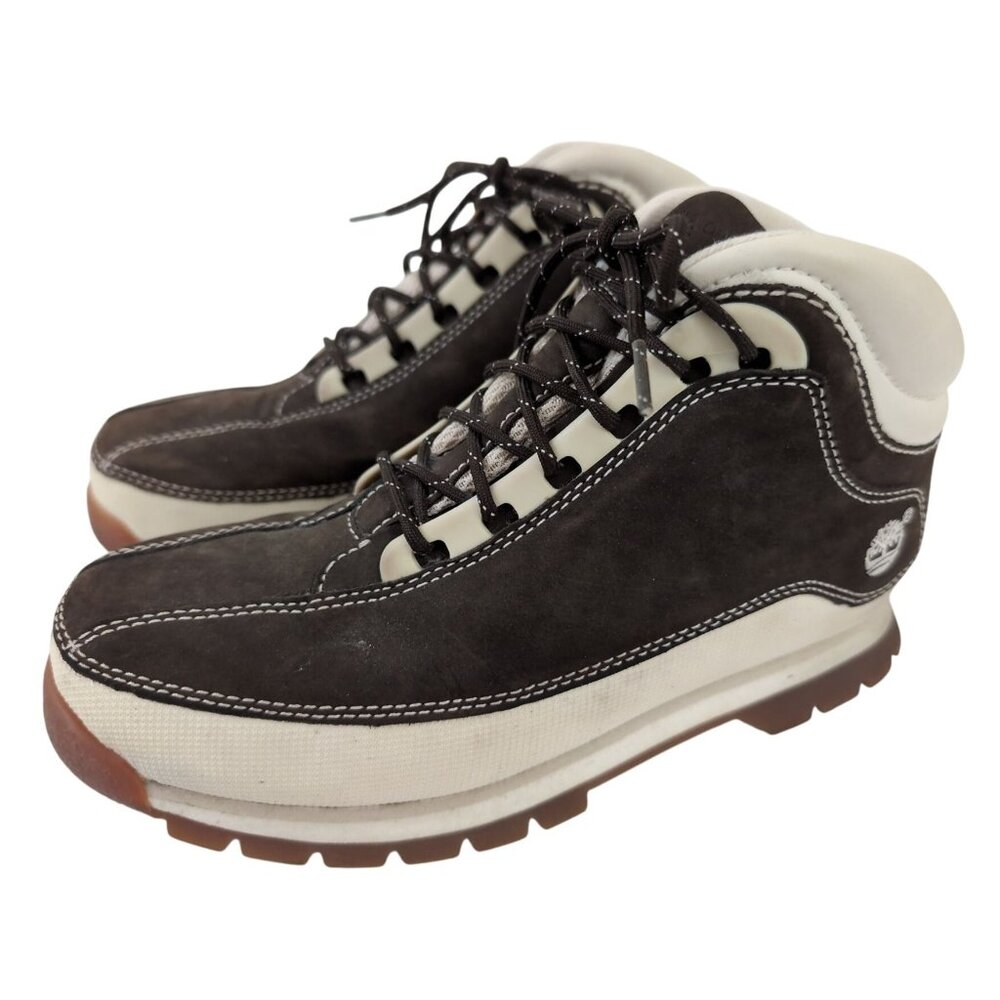 Timberland Juniors Euro Dub Boots Youth 4 Brown‎ Leather Outdoor Hiking School